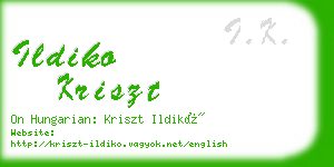 ildiko kriszt business card